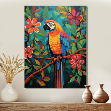 Orange blue Parrot in the African jungle - Parrot Wall Art Prints